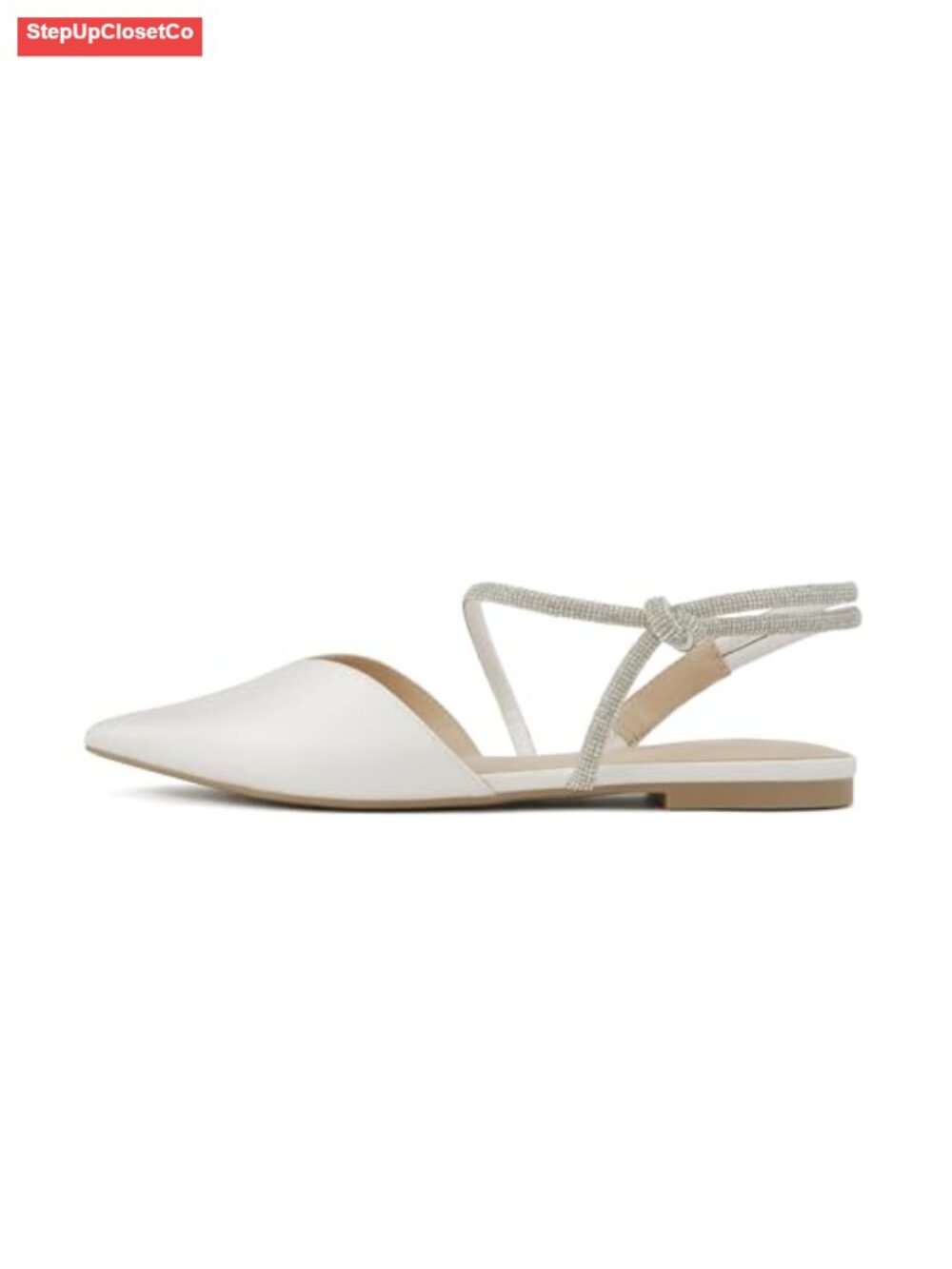 Women Pointed Toe Slingback Flat Dress Pumps Bridal Occasion Shoes